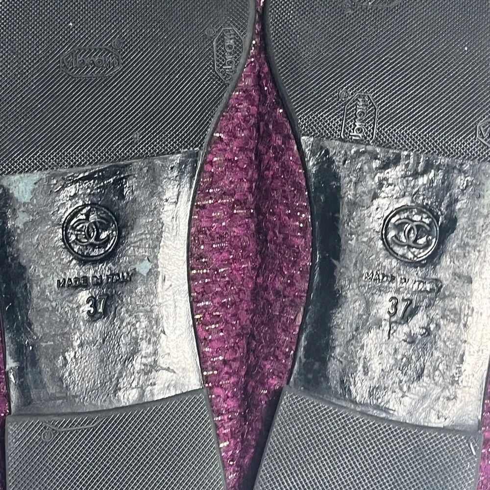 CHANEL Women's Dark Purple Ballet Flats - Picture 6 of 10